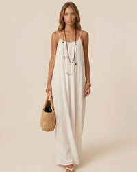 Solid Color Backless Cami Dress