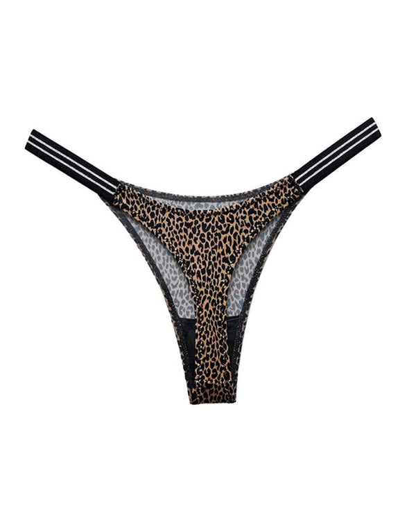 Seamless Leopard Print Bikini Thong