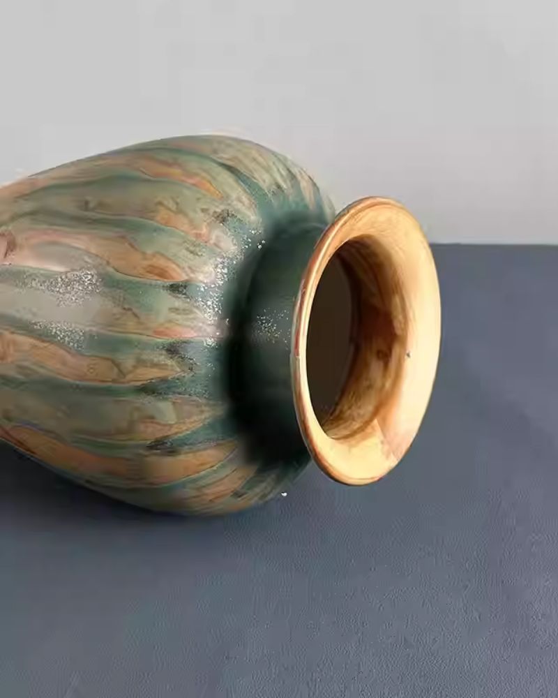 Vintage Oil Painting Ceramic Vase, Dried Flower Living Room Decor