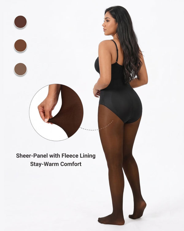 Fleece-Lined Sculpting Bodysuit Tights