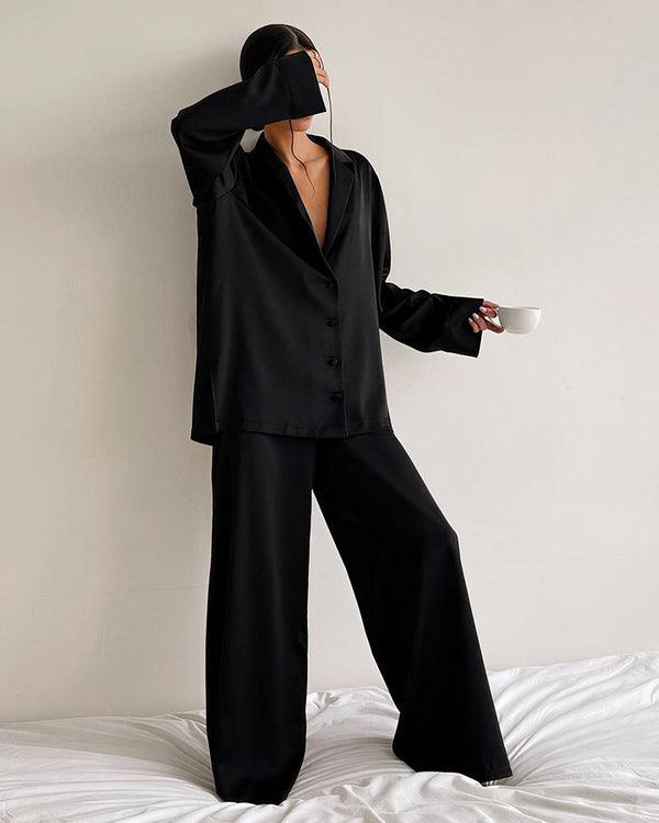 Faux Ice Silk Pajama Set
