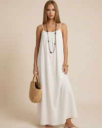 Solid Color Backless Cami Dress
