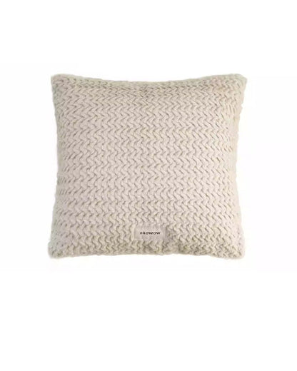 Brown Faux Rabbit Fur Pillow - Soft Plush Cushion for Sofa & Fall Decor