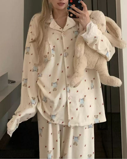 Cozy Bear Love Print Pajama Set