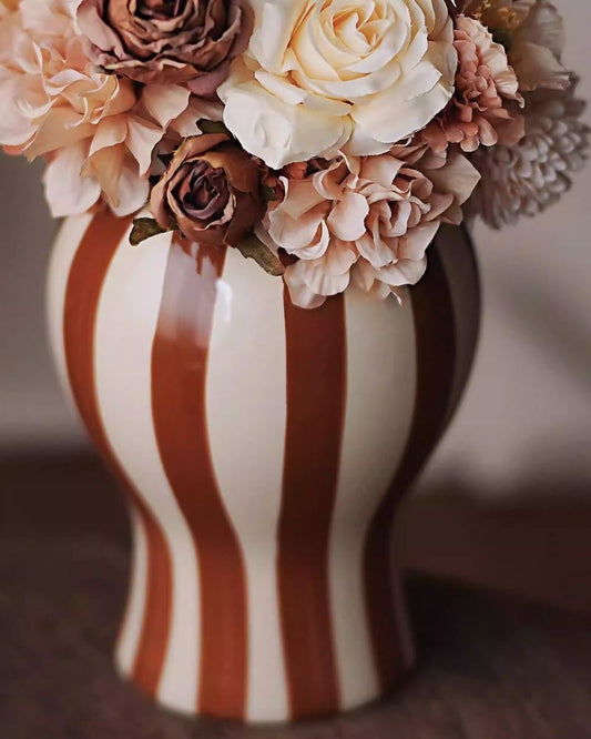 Colorful Striped Vase - Minimalist Living Room Deco