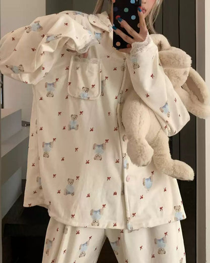 Cozy Bear Love Print Pajama Set