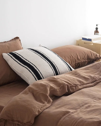 Mid-Century Black Stripe Pillow for Living Room, Bedroom, and Office
