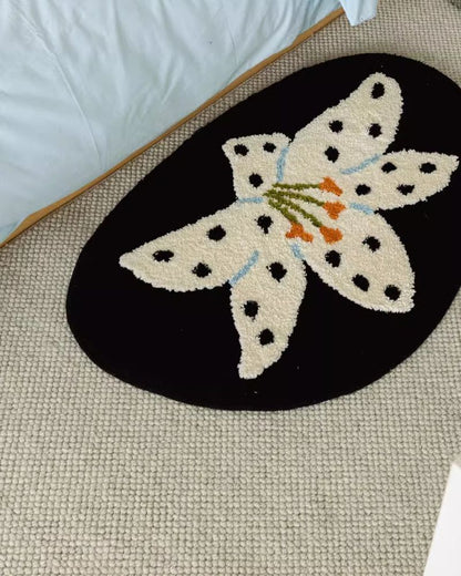 Printed Bedroom Carpet - Winter Fresh Style Bedside Mat for Cozy Spaces