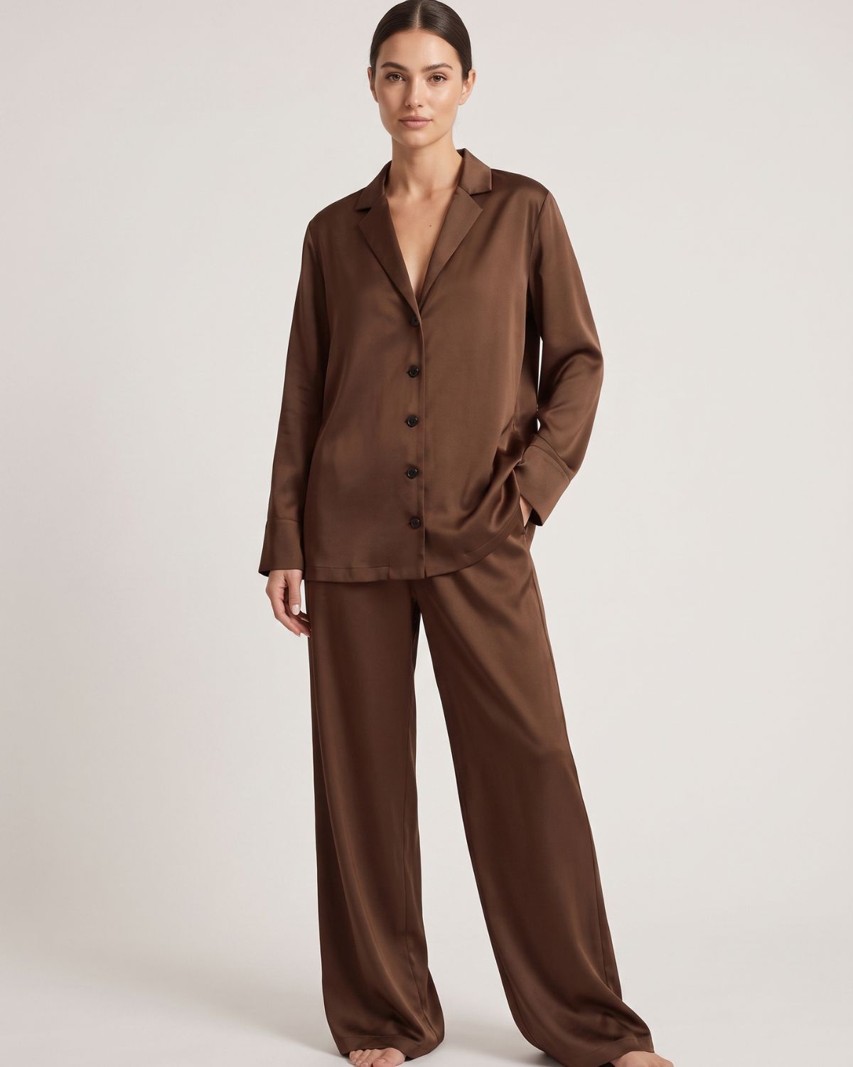 Faux Ice Silk Pajama Set