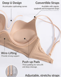 Low-Back Plunge Push-Up Bra