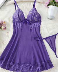 Lingerie Sexy Lace Sheer Nightgown