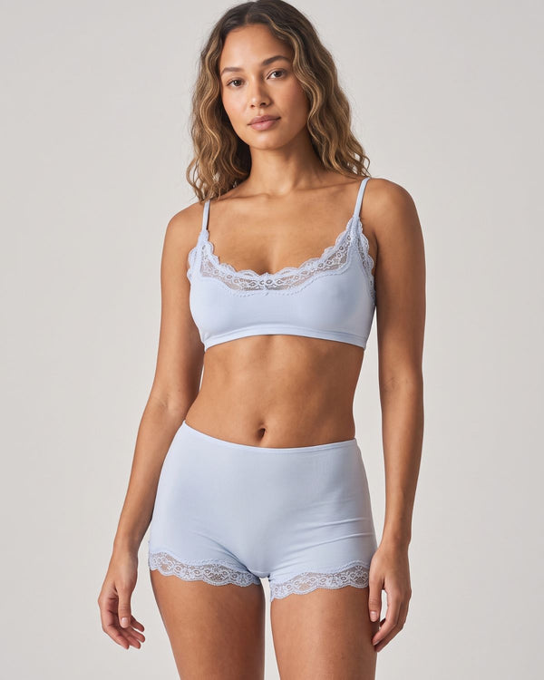 Lace Trim Wirefree Lightweight Underwear Set