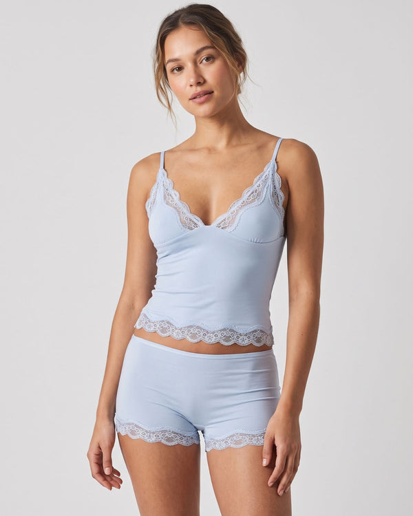Lace Trim Cami And Short Set
