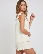 Wooden Ear Square Neck Casual Two-Piece Set