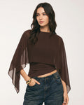 Asymmetrical Batwing Sleeve Blouse