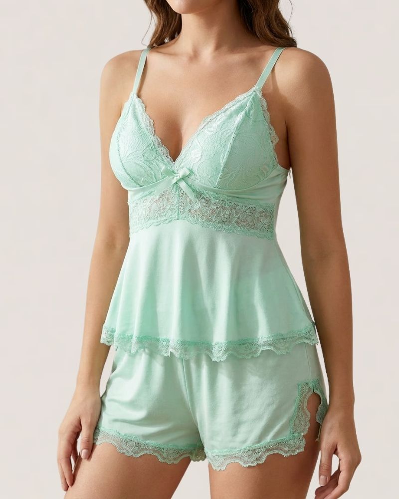 Lace-Trim Cami & Shorts Pajama Set