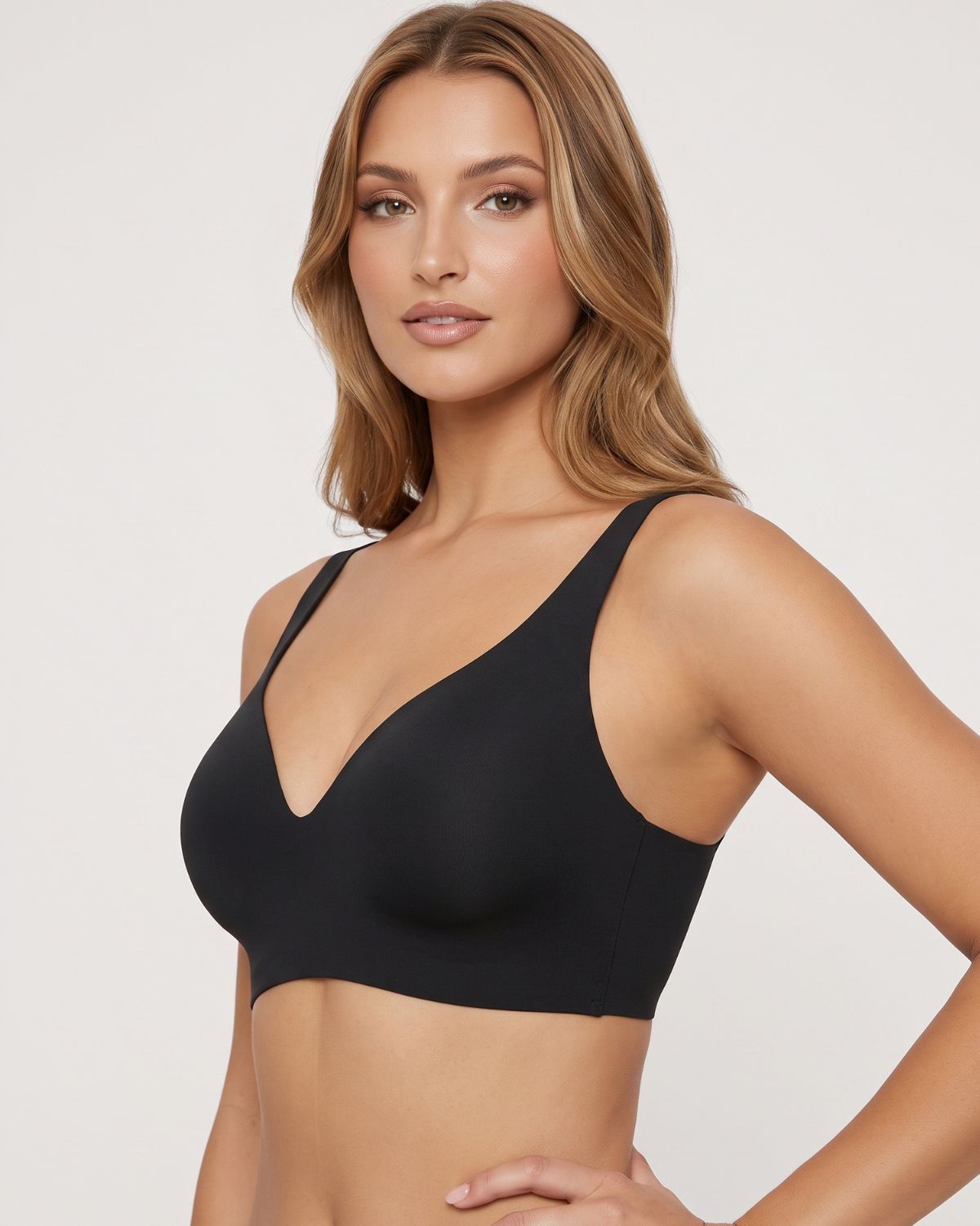 Reggiseno senza ferretto in gelatina con ferretto e scollo a V profondo