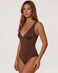 Body con cuello en V y moldeador de abdomen