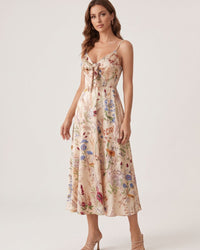 Botanical Breeze V-Neck Floral Slip Dress