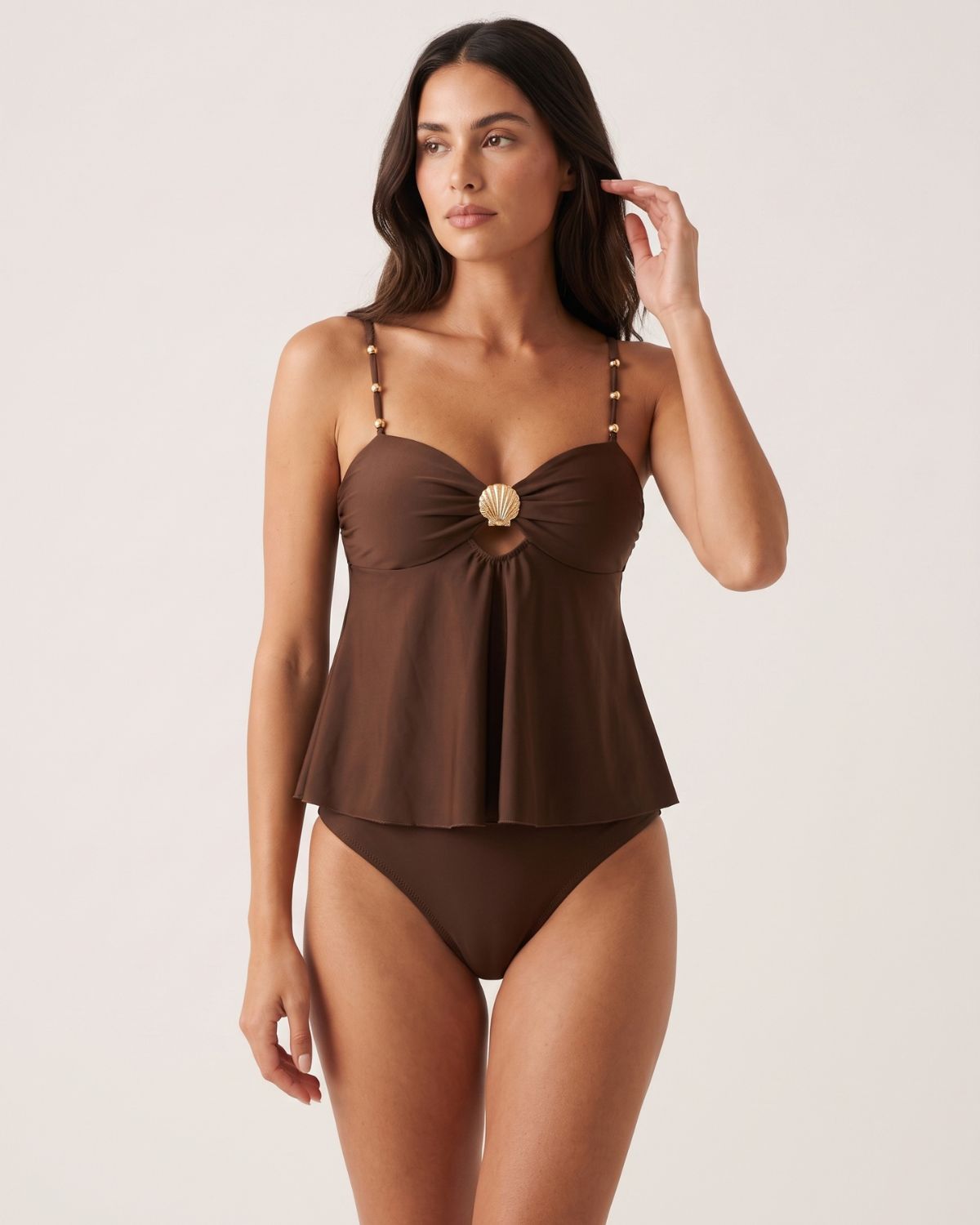 Tummy Control Two Piece Elegant Backless Ruffle Bikini