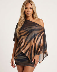 Sheer Asymmetrical Two-Piece Set