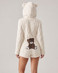 Bear-Ear Plush Hooded Romper