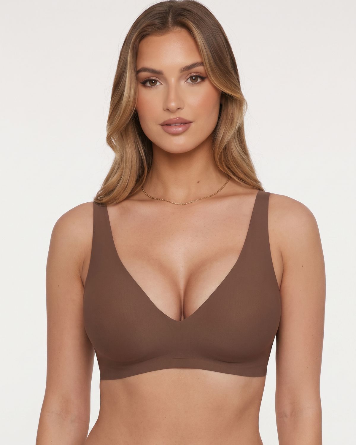 Reggiseno senza ferretto in gelatina con ferretto e scollo a V profondo