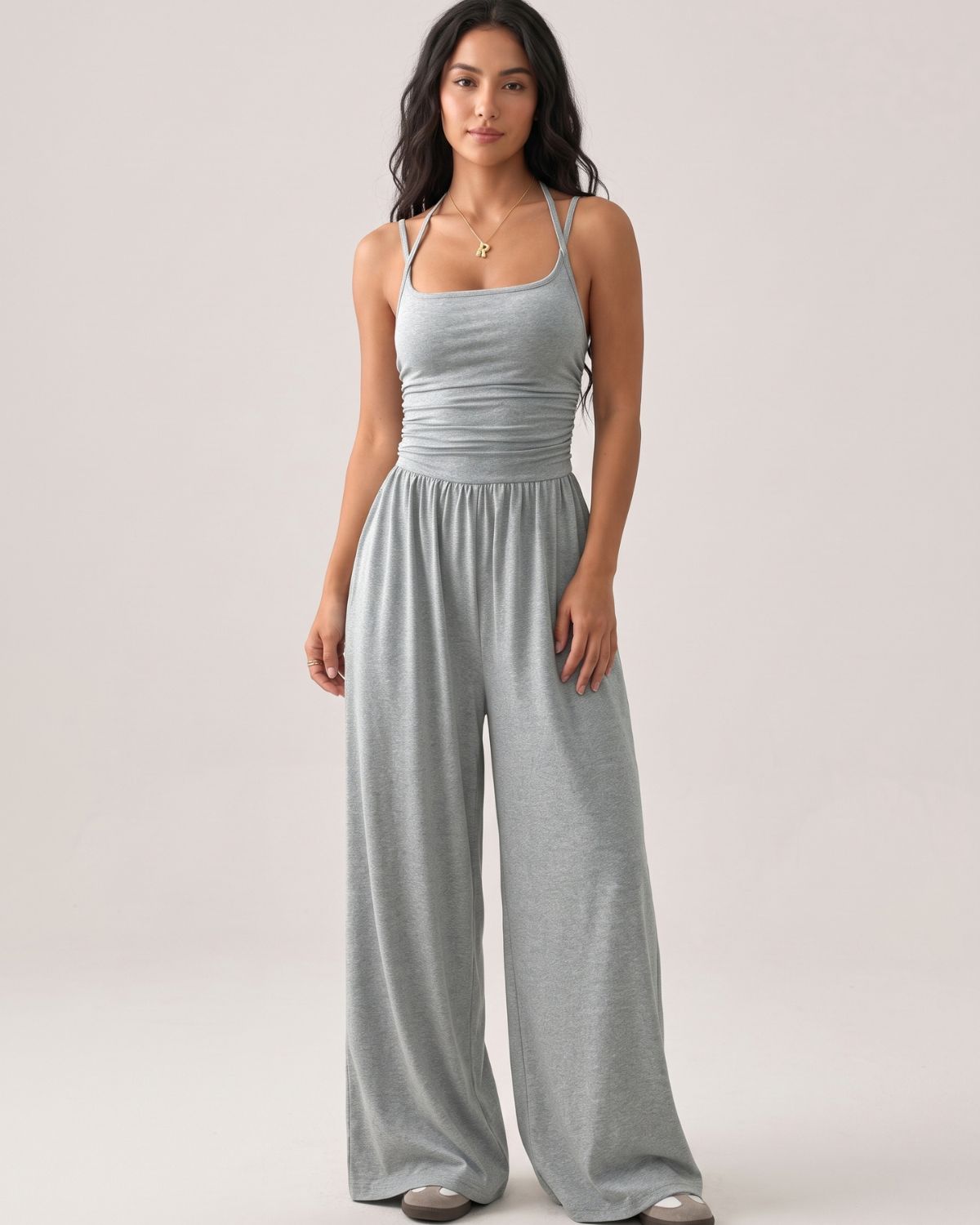 Sleeveless Halter-Neck Jumpsuit