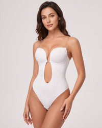 U-Plunge Backless Shapewear Bodysuit