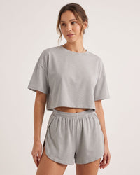 Striped Tee & Split Shorts PJ Set