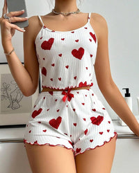 Sweetheart Ribbed Cami & Shorts PJ Set