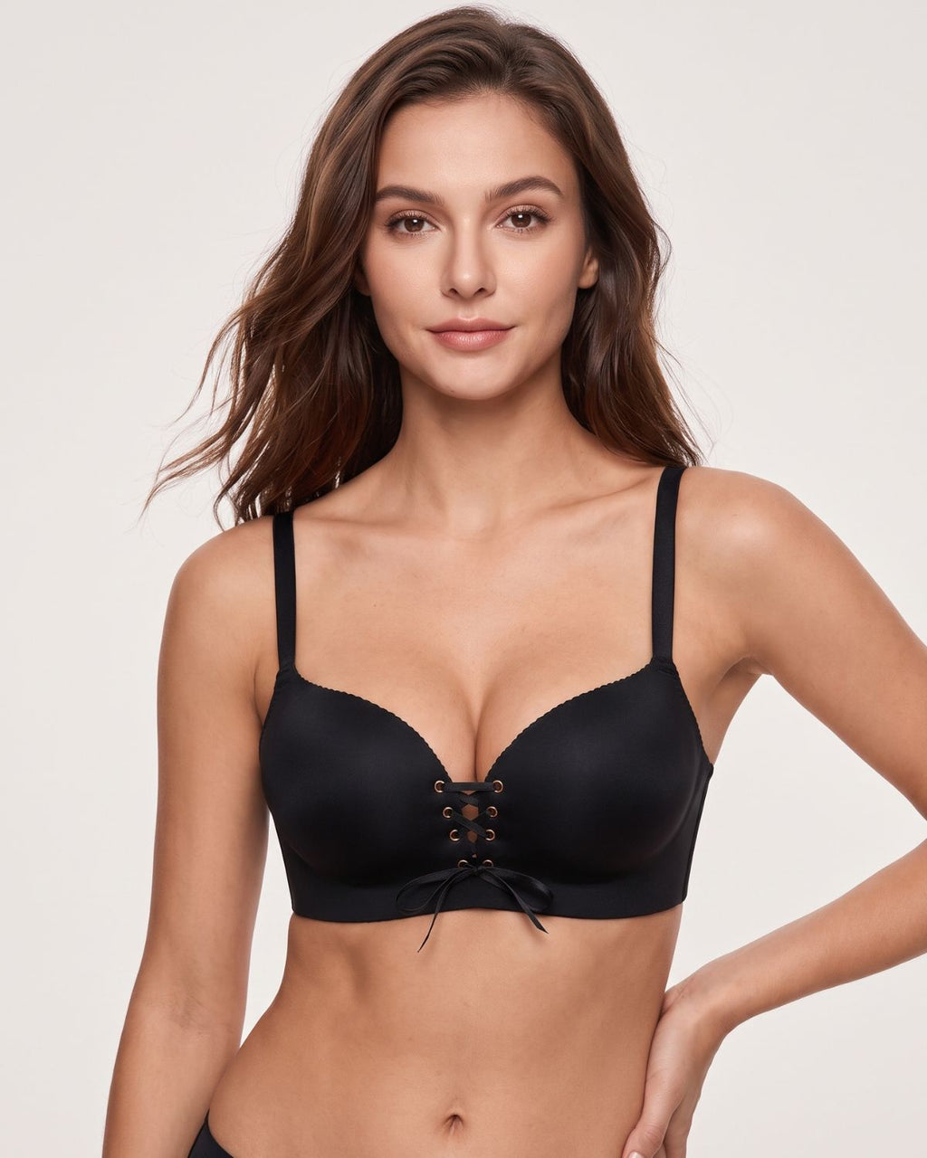 Honeycomb-Cup Wireless Push-Up Bra