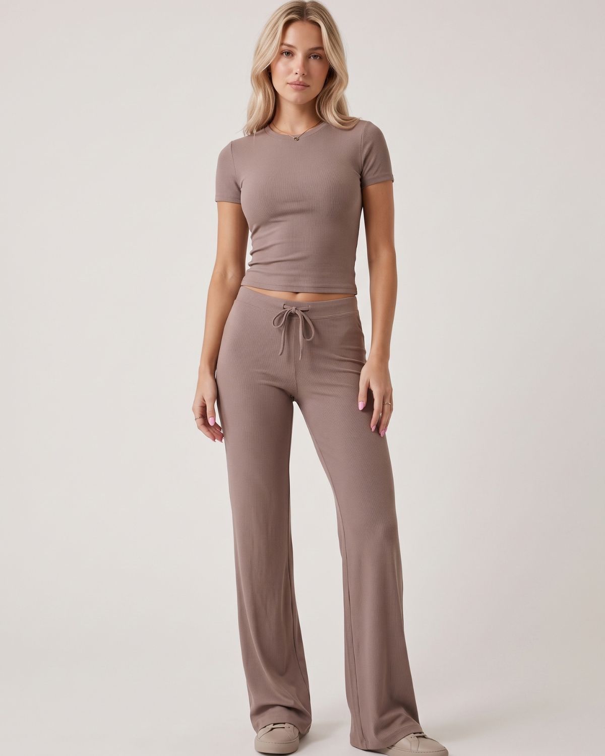 Short Sleeve Drawstring Lounge Set