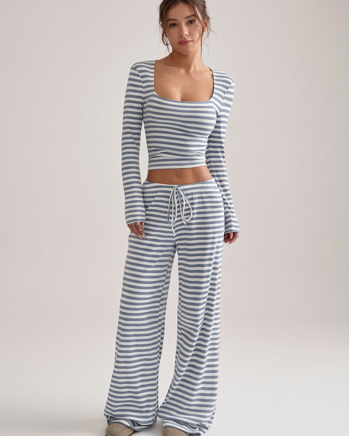 Striped Square-Neck Lounge Set