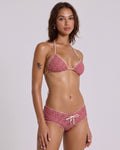 Bikini Elegante Halter a Cuadros con Triángulo