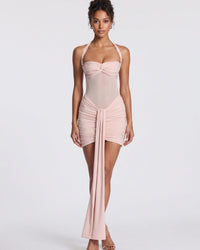 Halter Mesh Bodycon Mini Dress