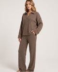 Striped Polo Wide-Leg Lounge Set