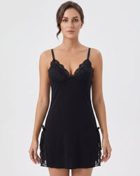 Lace Trim Cami Nightdress & Brief Set