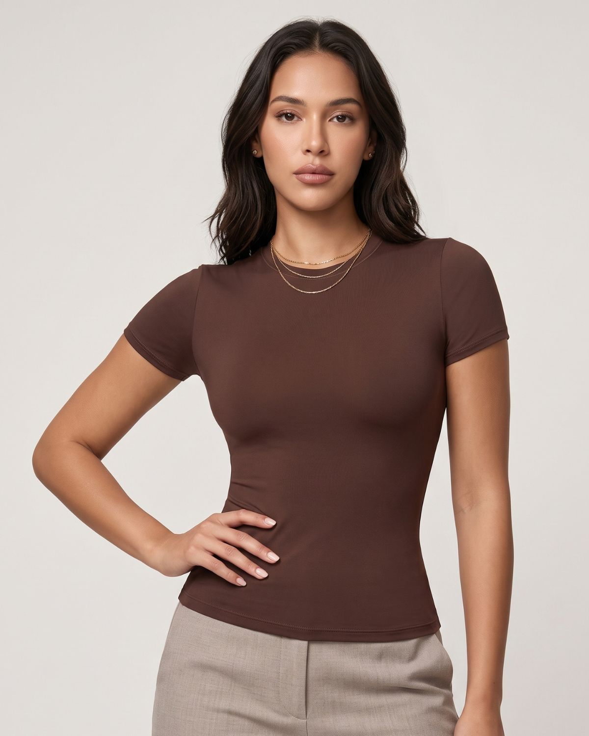T-shirt girocollo aderente morbidissima