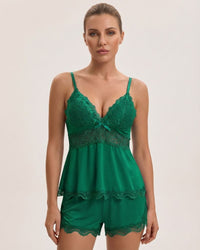 Lace-Trim Cami & Shorts Pajama Set
