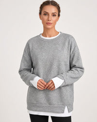 Oversized Faux-Layered Long Sleeve Sweatshirt