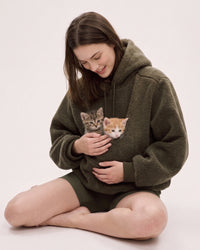 Pet Pouch Drop-Shoulder Hoodie
