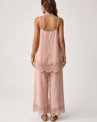 Lace-Trim Cami & Wide-Leg Pants Set