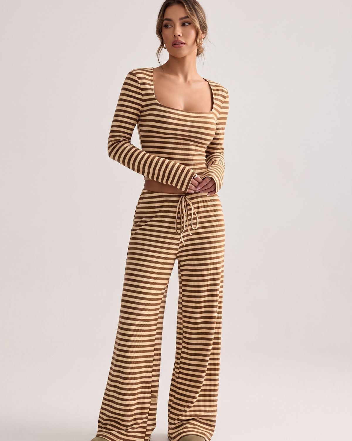 Striped Square-Neck Lounge Set
