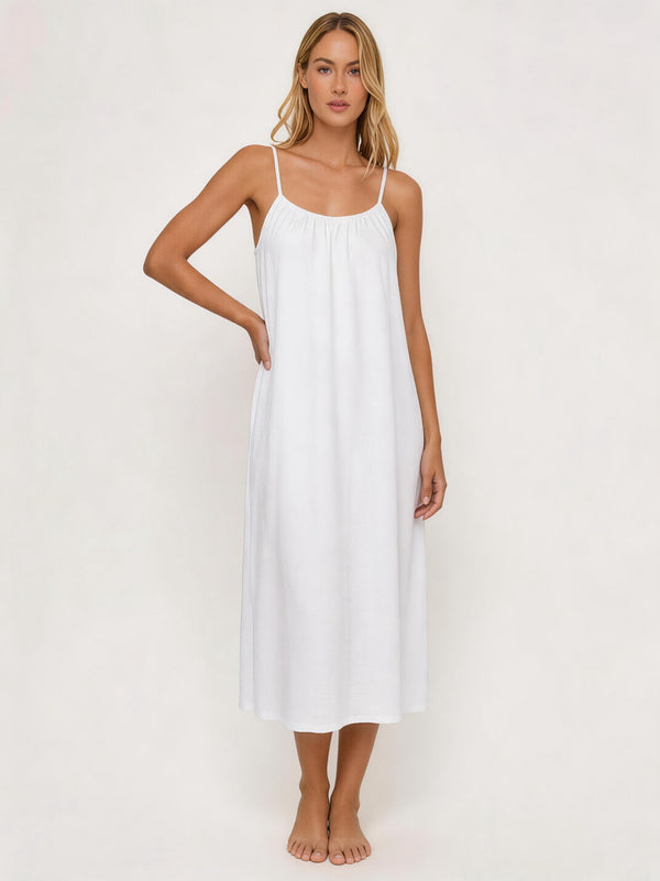 Solid Color Backless Cami Short Dress