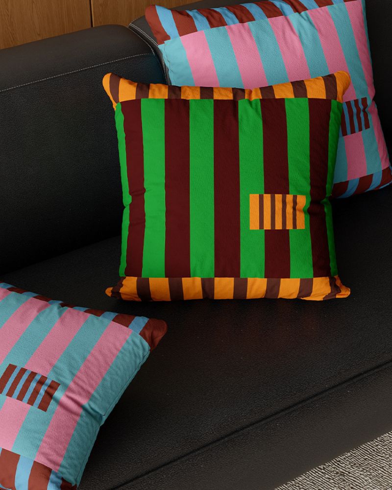 Colorful Striped Throw Pillow - Minimalist Sofa & Living Room Decor