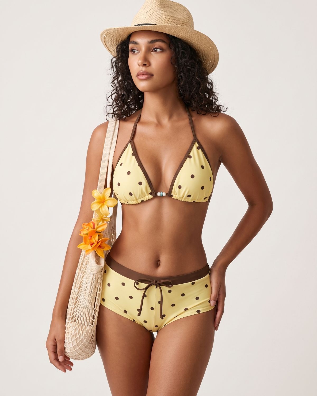 Polka Dot Halter Bikini Set