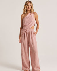 Casual One-Shoulder Ruched Set