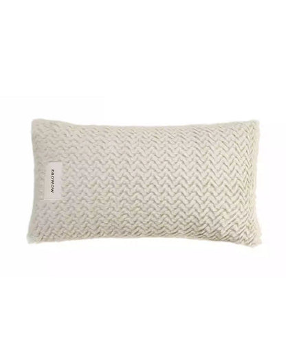 Brown Faux Rabbit Fur Pillow - Soft Plush Cushion for Sofa & Fall Decor