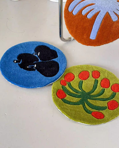 Handmade Cut-Out Tapestry Rug - Decorative Table Mat & Cushion for Living Room